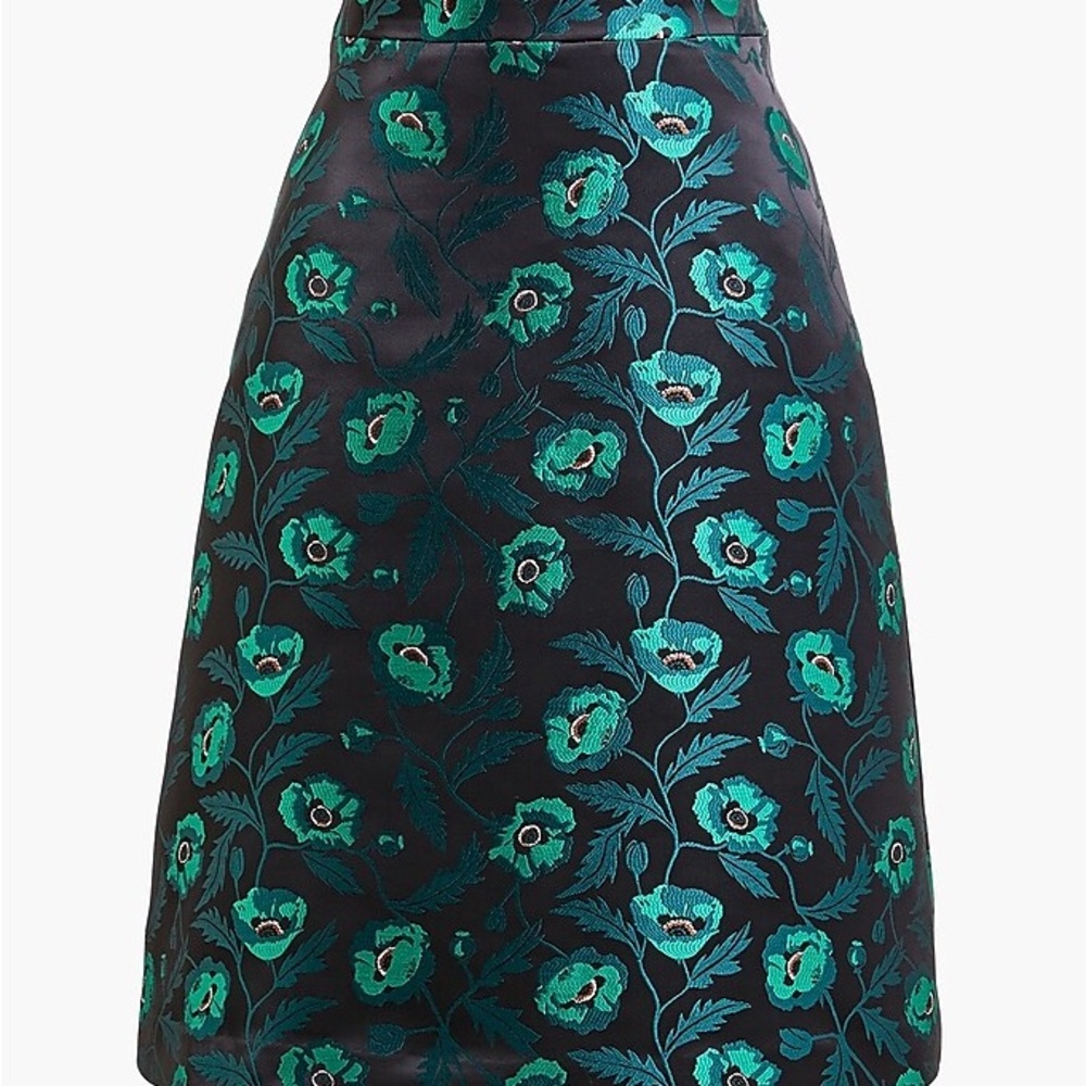 J. Crew Black and Blue Mini A-Line Skirt Cocktail